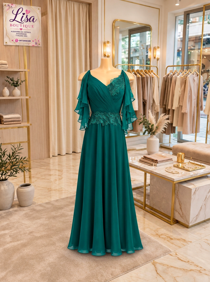 Vestido Vestido verde esmeralda,