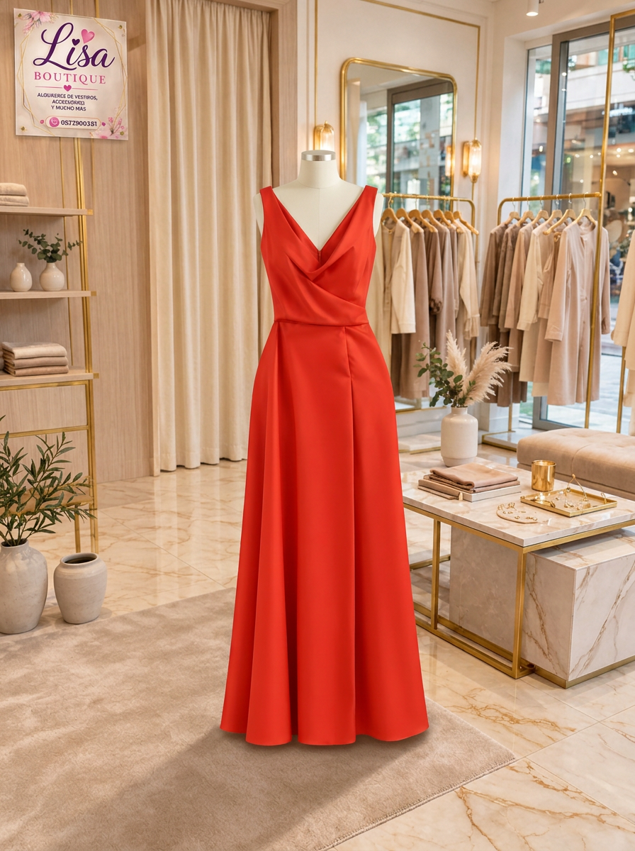 Vestido Vestido rojo anaranjado, Rojo anaranjado