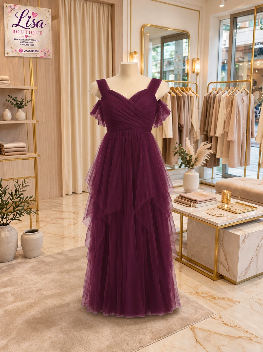 Vestido Vestido bordó, Bordó